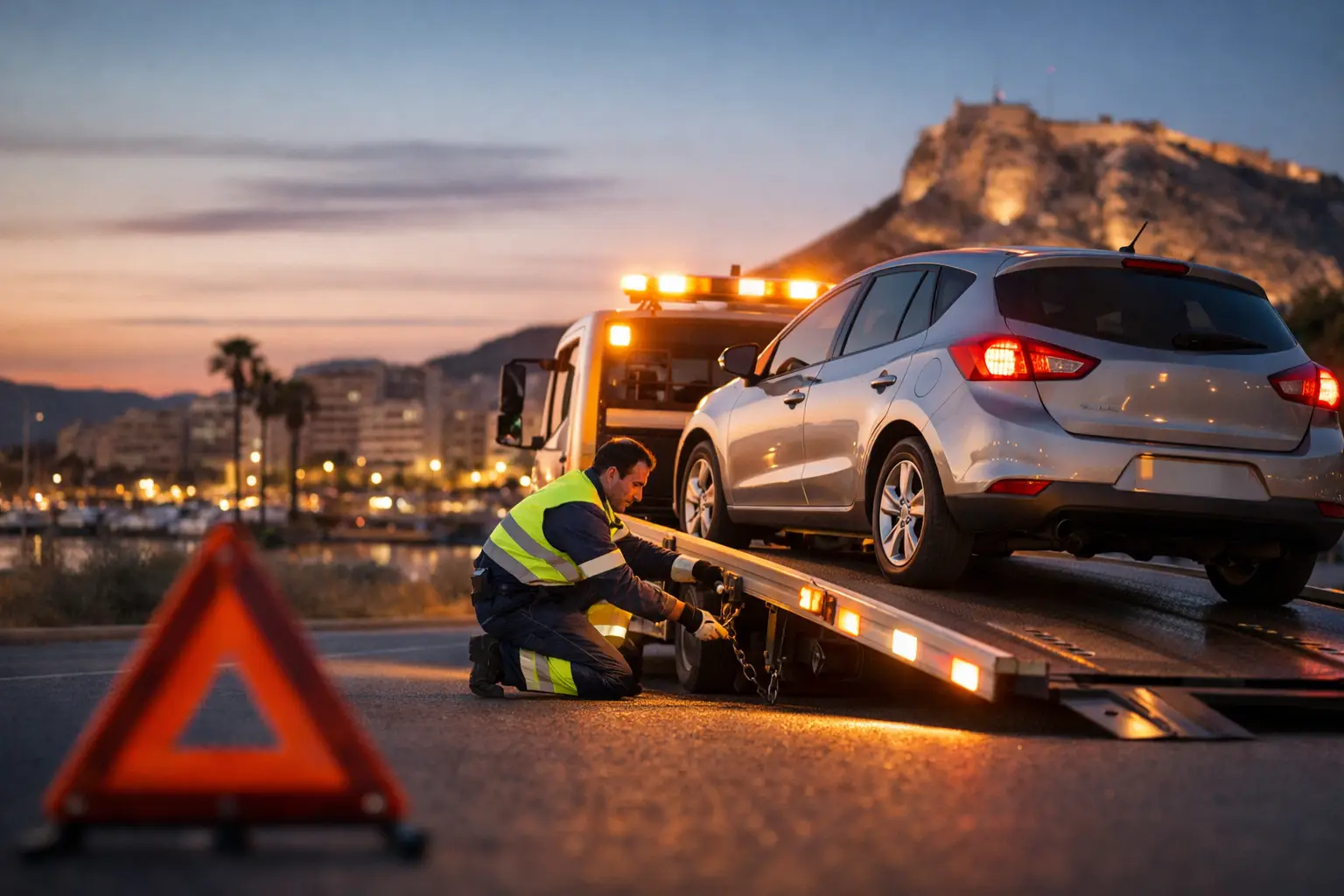 Grúa 24 horas Alicante: qué resolver al momento