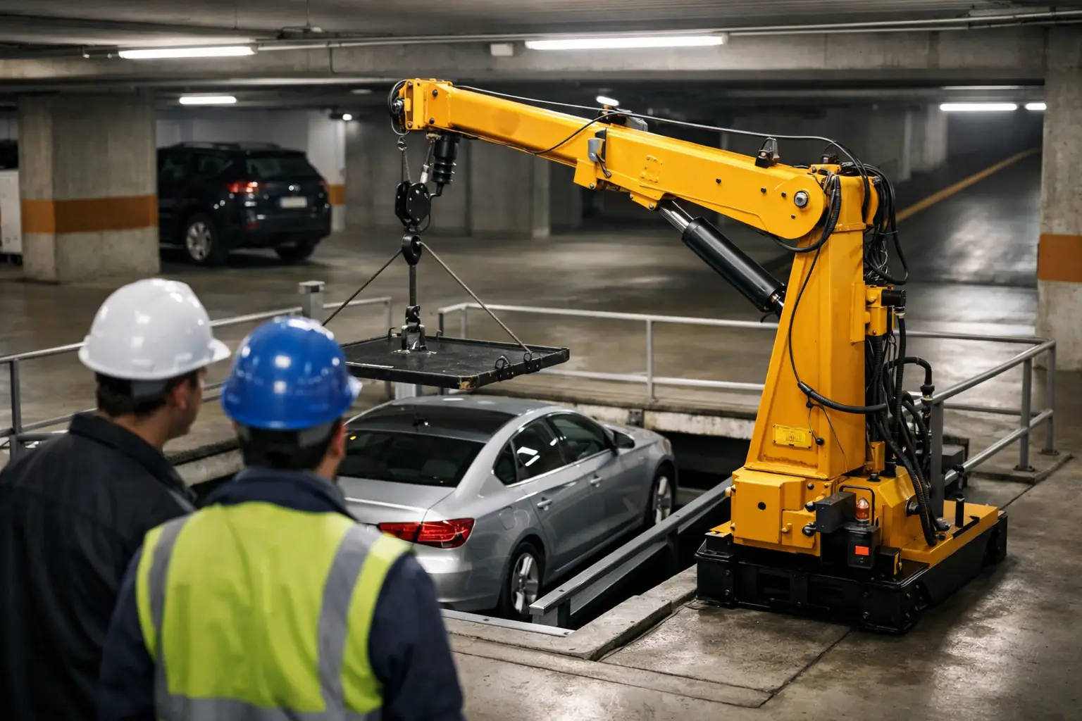 Grúa para parking subterráneo: qué hacer